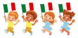 Italien-flagge in der hand. kinder, die flagge halten. nationalflagge von  italien | Premium-Vektor
